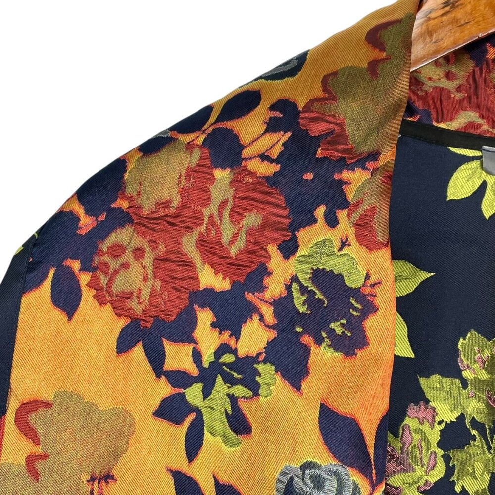 Alembika Floral Patchwork Kimono Jacket Brocade Jacquard Art to Wear Boho Luxe M - Picture 6 of 13